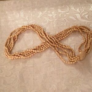 Elegant Cream multi strand Beaded Necklace